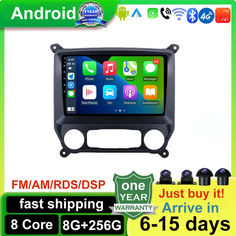 

Android 14 Car Radio Multimedia Stereo Player WiFi GPS Navigation For Chevrolet Silverado 2014-2018