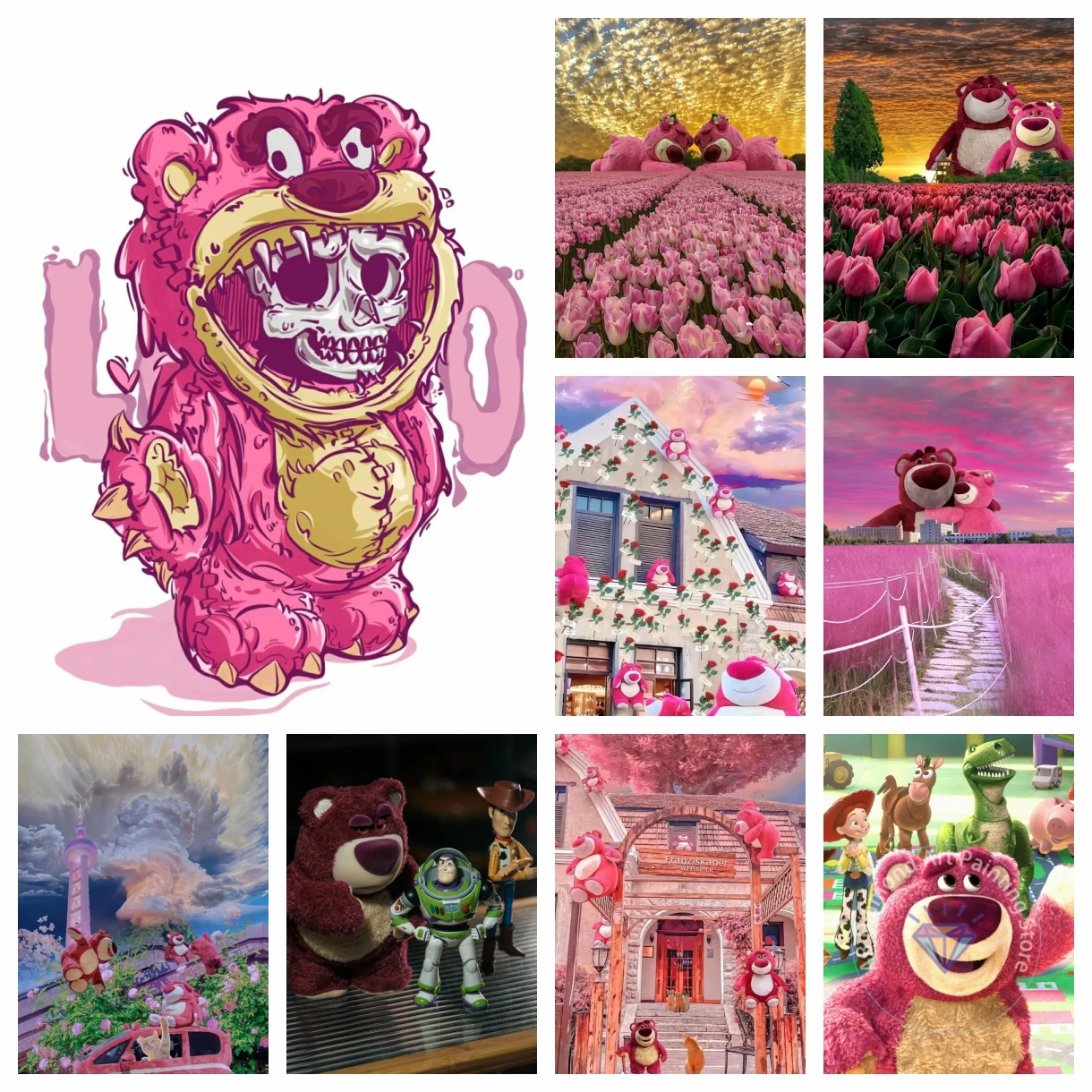 

Disney 5D DIY AB Diamond Painting Kit Strawberry Bear Cross Stitch Jewelry Handmade Mosaic Art Children Home Decoration Gift