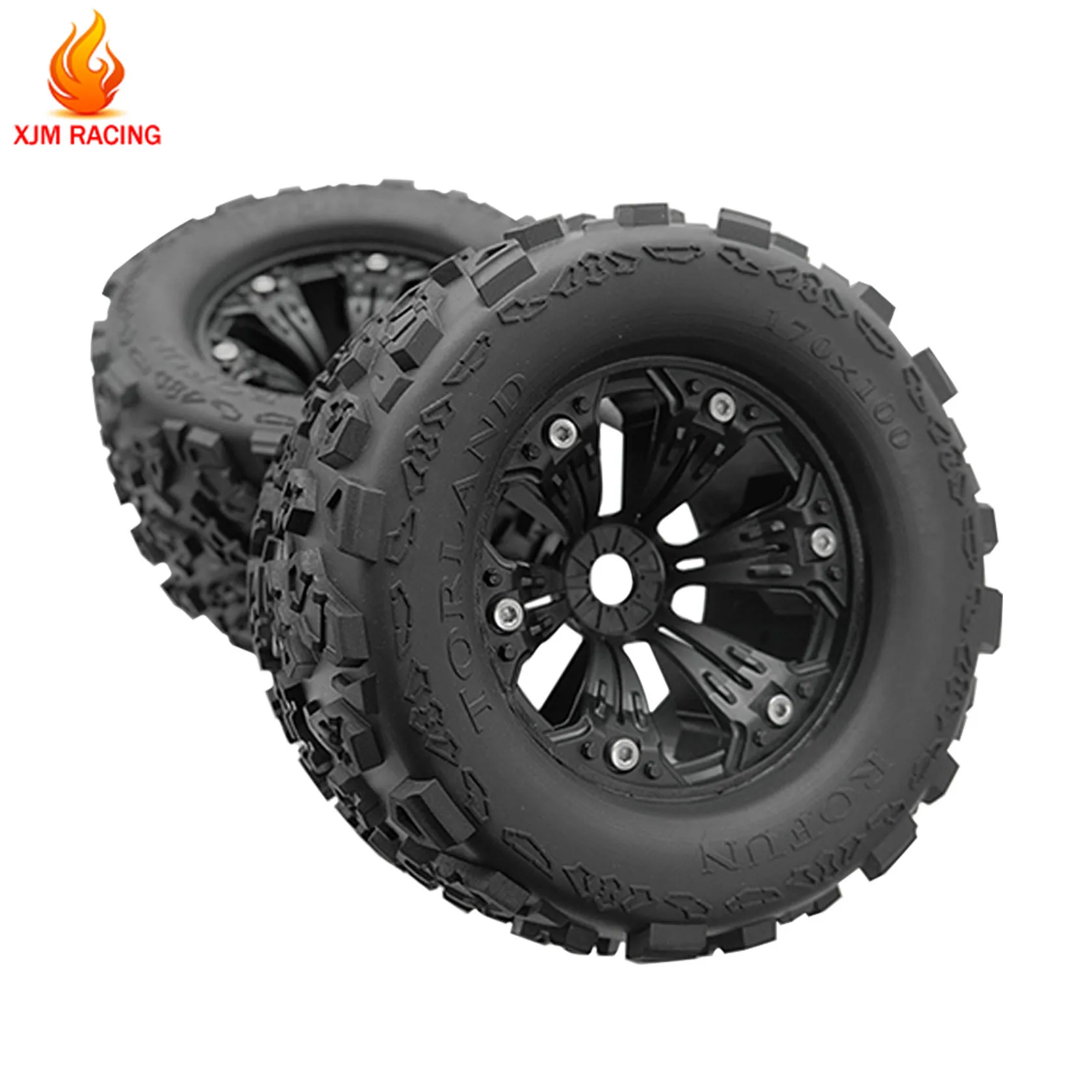 170x100mm Knobby Wheel Tyres Set for 1/8 HPI Racing Savage XL FLUX Rofun Rovan Torland Monster Brushless Truck Rc Car Parts