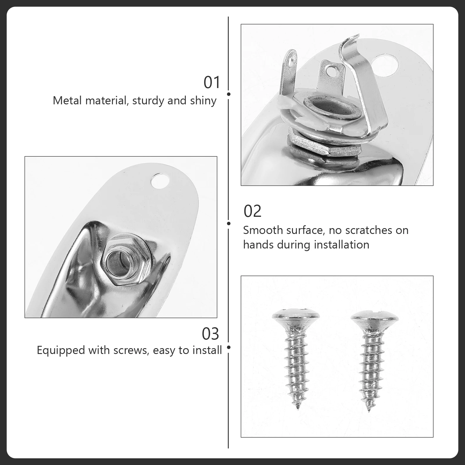 

Socket Electric Guitar Pickup Jack Input for Plate Ship Type Parts Silver