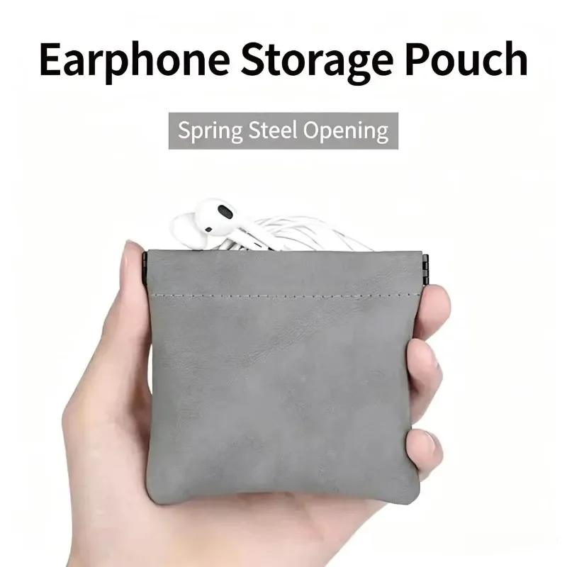 Flannel Mini Accessory Storage Pouch 1Pcs Portable Earphone Bag for Usb Cable Sd Card Earbud Small Gadget Daily Organizing