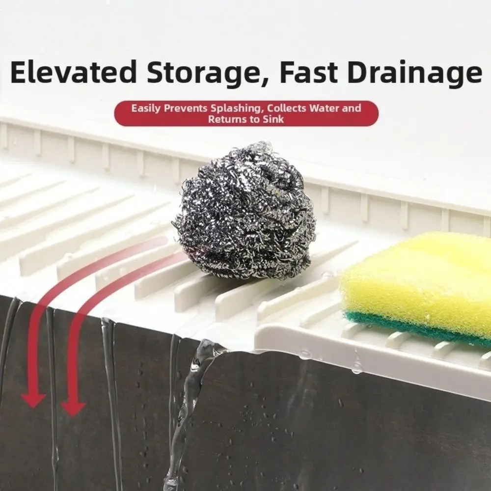 Silicone Sink Splash Guard Water Drain Flexible Foldable Sink Pad Water-Resistant Narrow Edge Kitchen Sink Protector