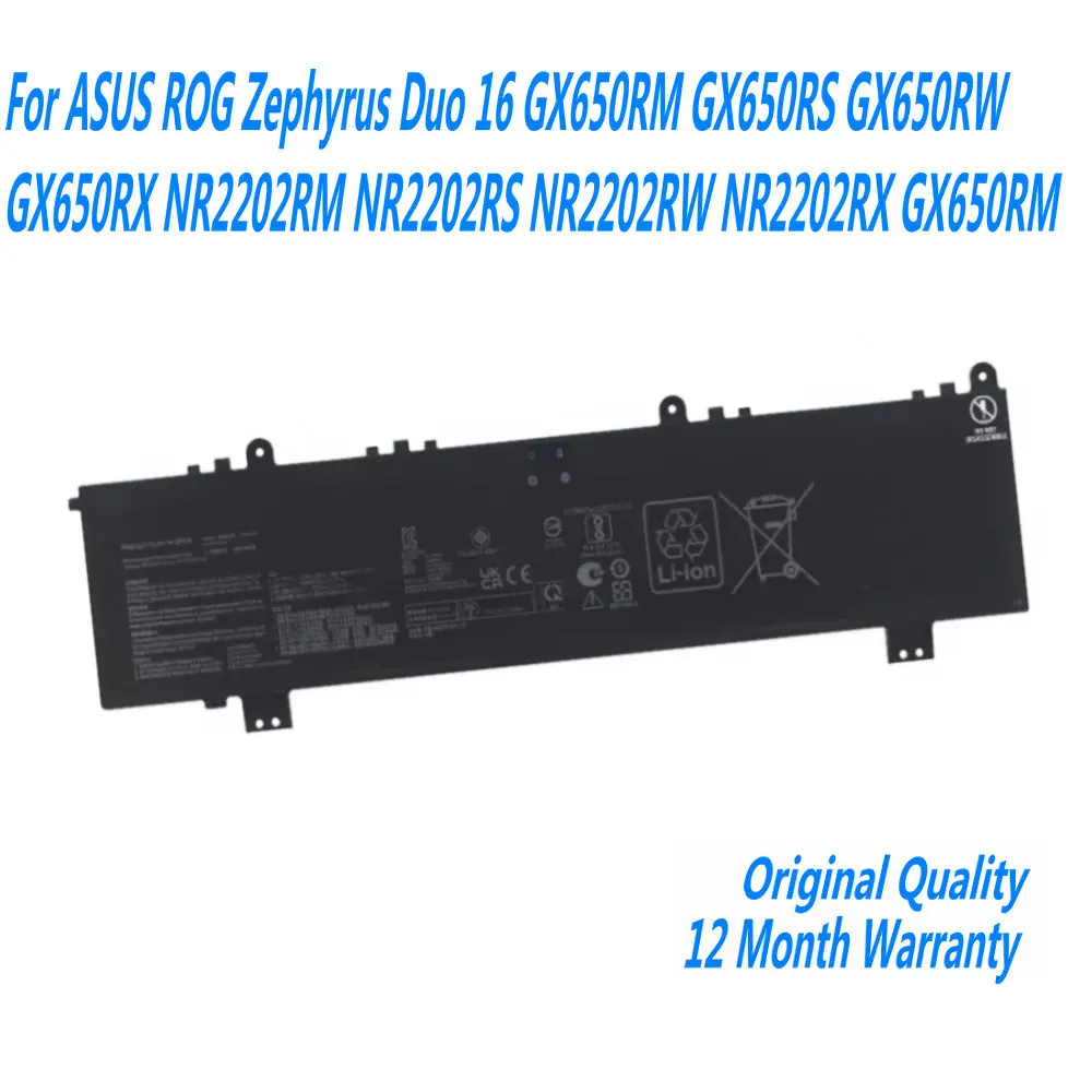 

For ASUS ROG Zephyrus Duo 16 GX650RM GX650RS GX650RW GX650RX NR2202RM NR2202RS NR2202RW NR2202RX GX650RM C41N2103 Laptop Battery