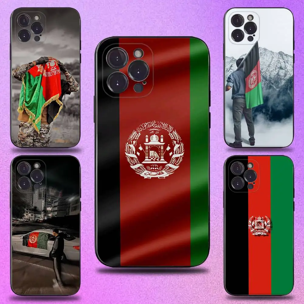 

Afghan Flag of Afghanistan Phone Case For iPhone 17,16,15,14,13,12,11,Pro,Max,Plus,E,SE4,Air,Mini Black Soft Cover