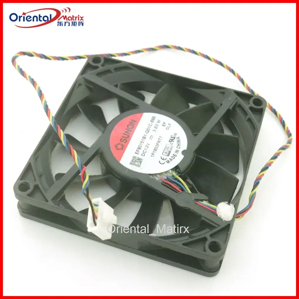 EF80151B1-Q01C-S99 8015 DC12V 3.83W 4Wires 4Pins Cooler Cooling Fan