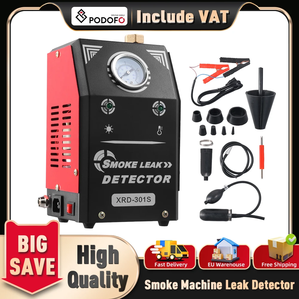 Podofo détecteur de fuite de fumée de voiture EVAP tuyau générateur de fumée huile générateur de tuyau de fumée outil de Diagnostic pour système EVAP et réparation
