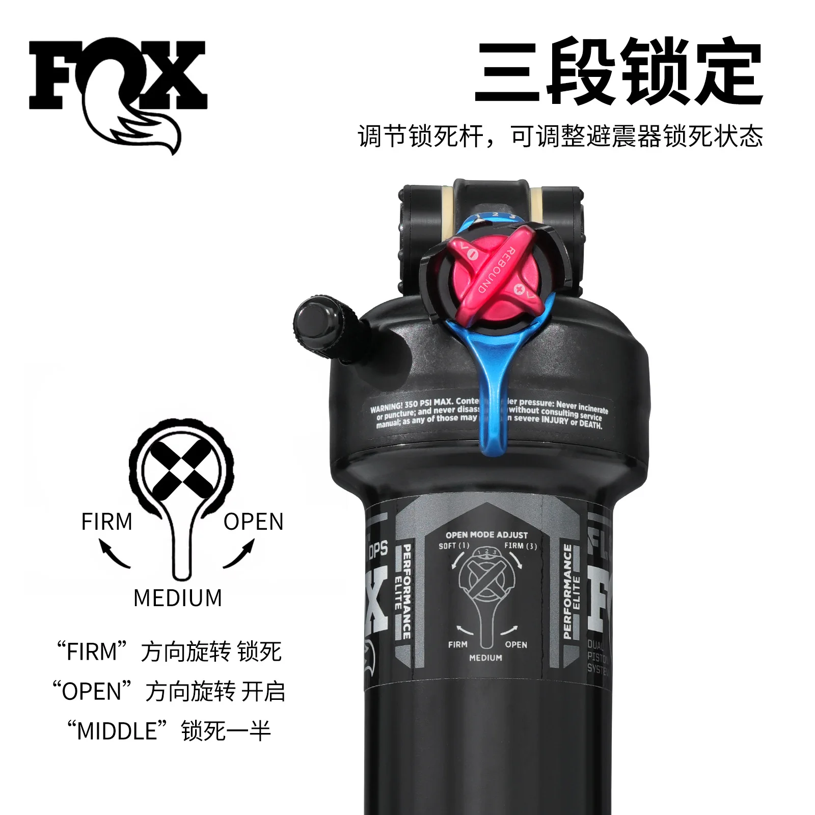 Amortiguador Trasero Fox Float Evol Air 200mm 210mm 230mm con Ajuste de Rebote para Bicicleta de Montaña de Suspensión Completa
