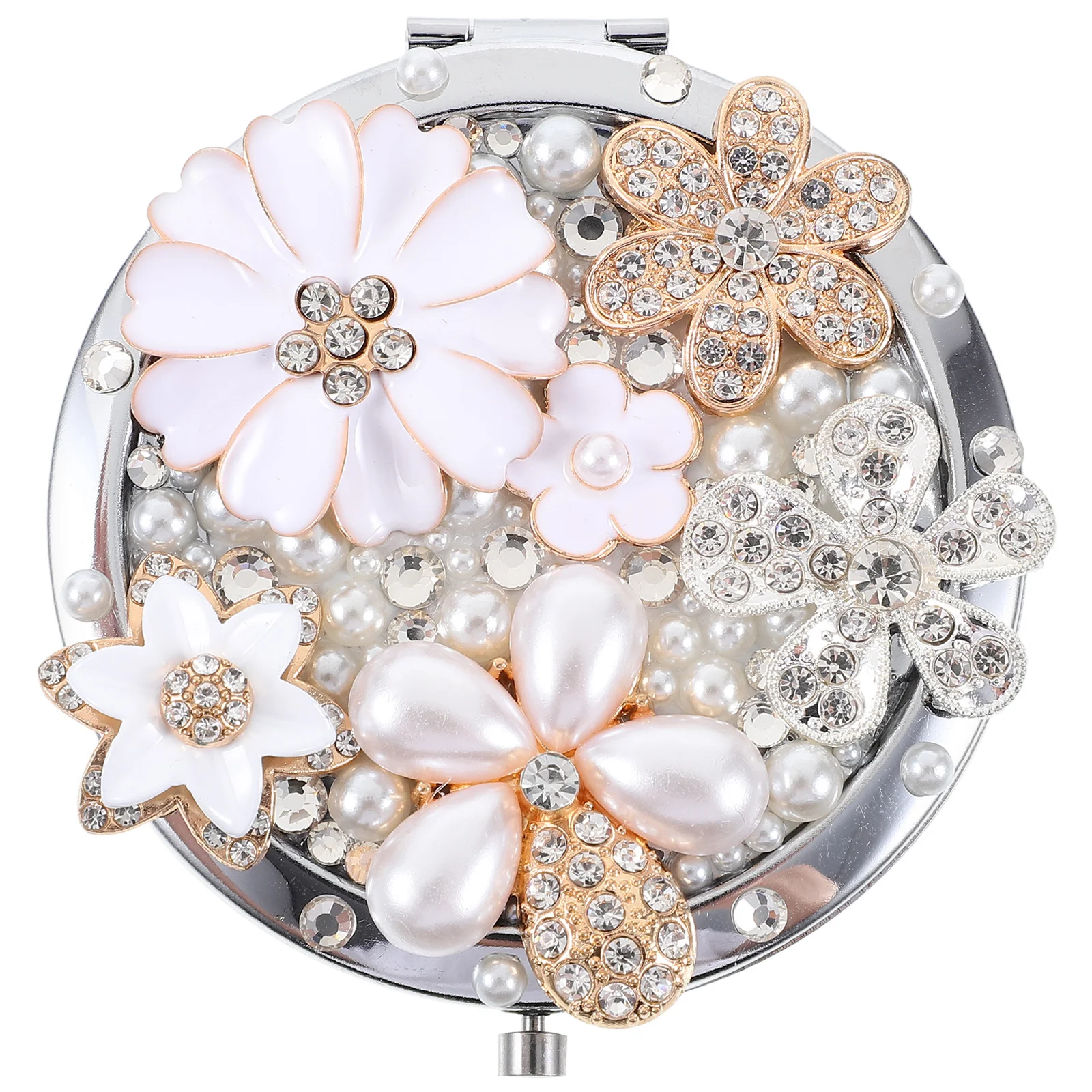 1Pcs Mini Compact Daisy Flower Folding Makeup Mirror Portable Mirror for Girls Magnification Girl Make Up Tool