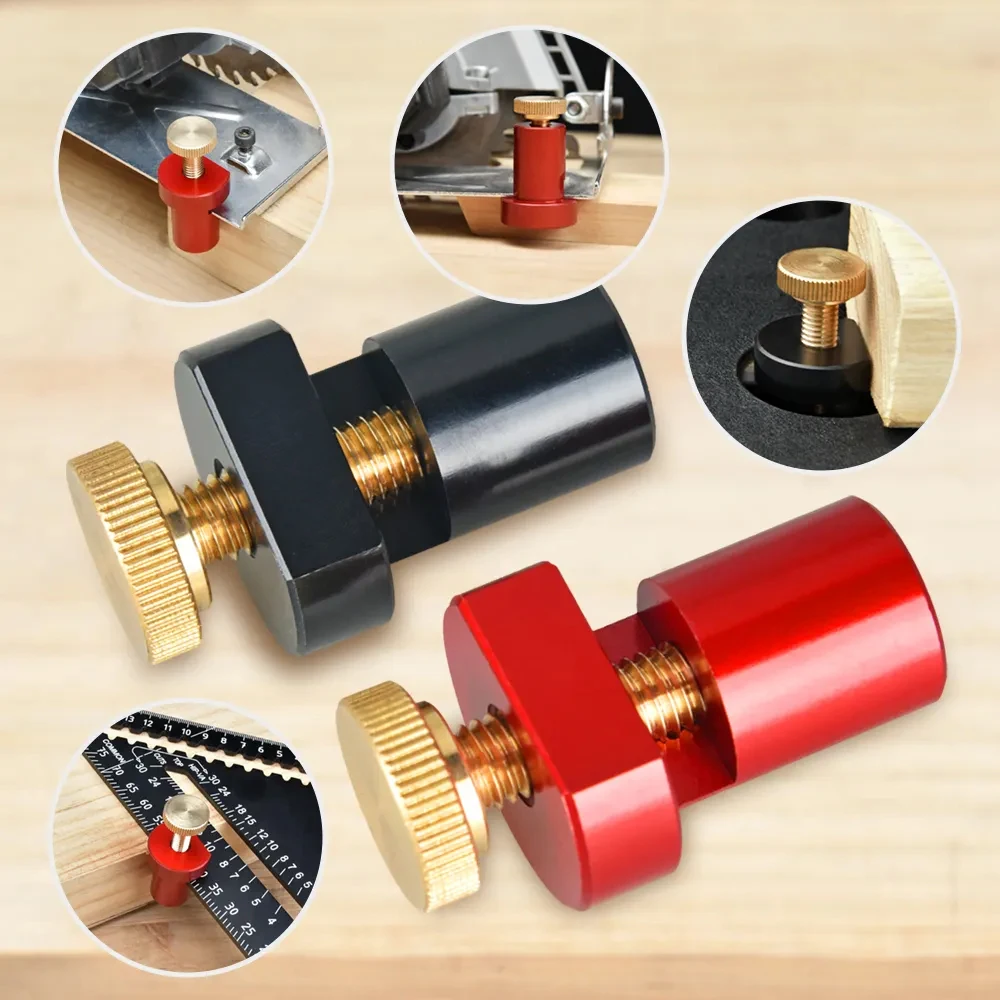 

19mm/20mm Aluminum Alloy Workbench Stoppers Woodworking Angle Measuring Ruler Clamp Woodworking Table Limit Block