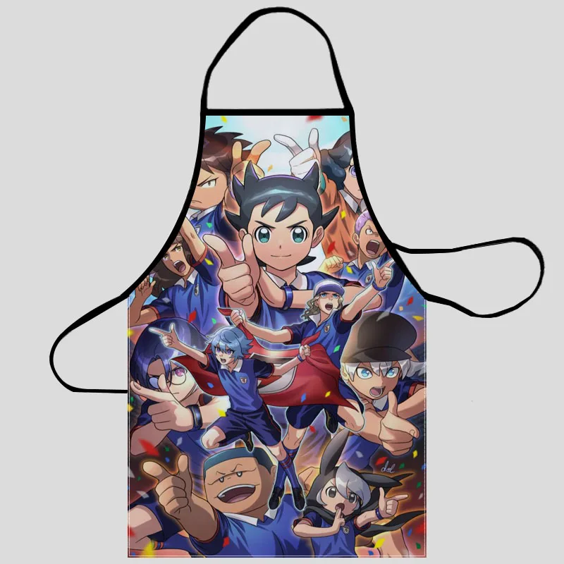 Inazuma Eleven Pattern Oxford Fabric Apron For Men Women Bibs Home Cooking Baking Cleaning Aprons Kitchen Accessory