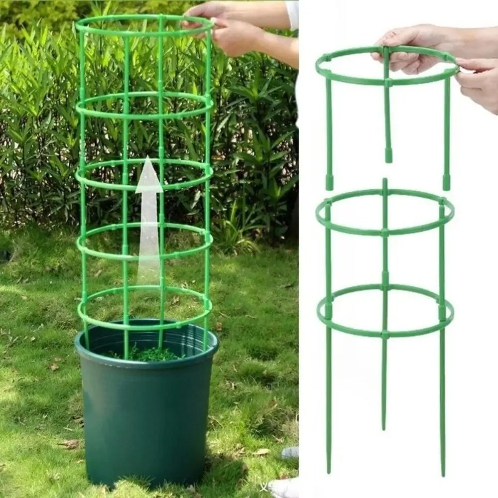 

10Layers Plant Support Pile Prevent Lodging Stackable Climbing Vines Stake Keep Plants Upright Green Flower Ring Support Rack