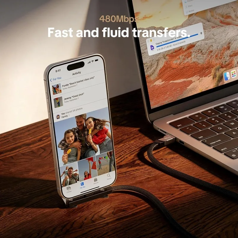 3/2/1PCS Foldable Charging Cable With Integrated Stand Fast Charging Cable Phone Tablet 240W Ultra-Fast Data Cable Phone Holder