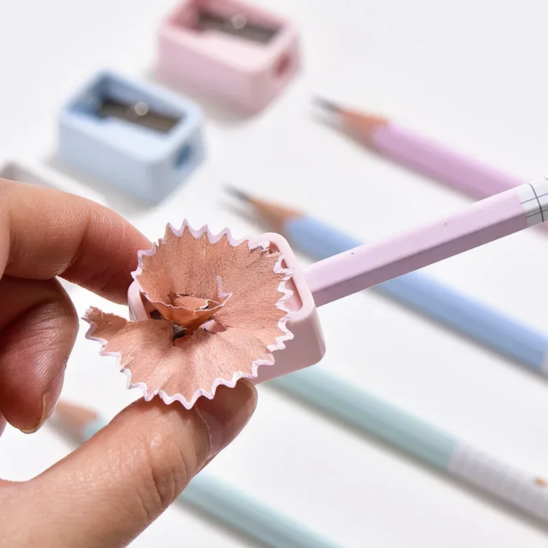 6 قطعة جديد موثوقة معدن قلم رصاص مبراة ثقب مزدوج الرسم الكتابة مبراة