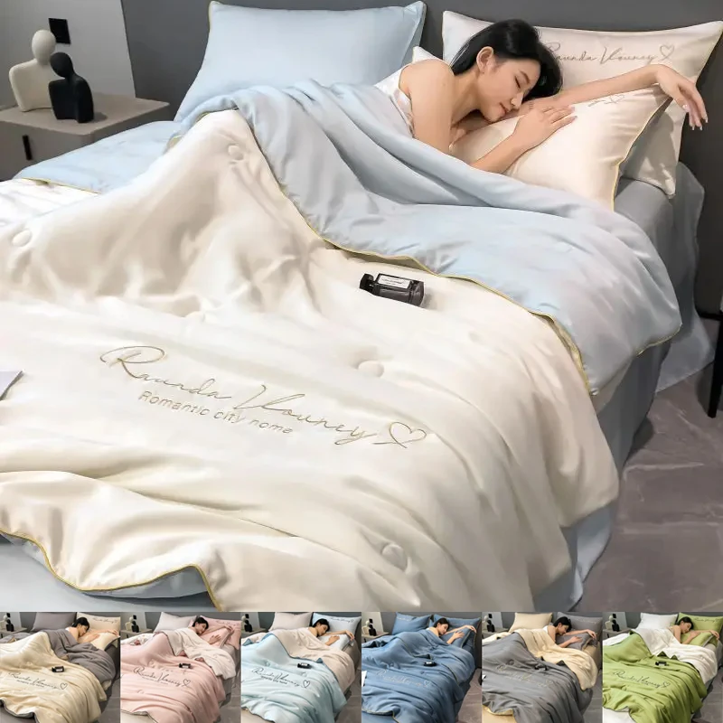 

1/3PCS Summer Air Condition Comforter Double Side Cooling Blankets Lightweight Quilt Fabric Adult Bedding Comfortable Cold Quilt