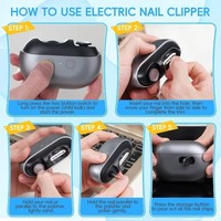 3 in 1 Easy Clip Nail Clippers with LED Light Portable Toenail Trimmer Electric Nails Care Tool Nail Trimmer for Thick Nails