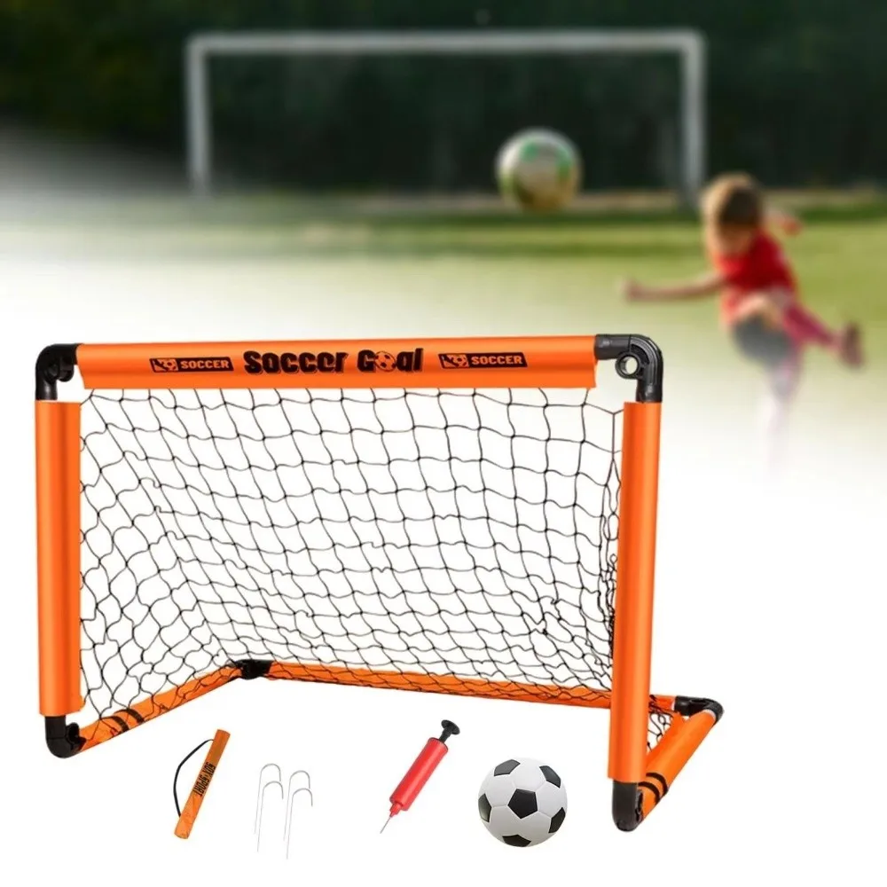 Nouveau but de Football pliable pour enfants avec clous au sol, filet de Football Portable pour jeux de parc