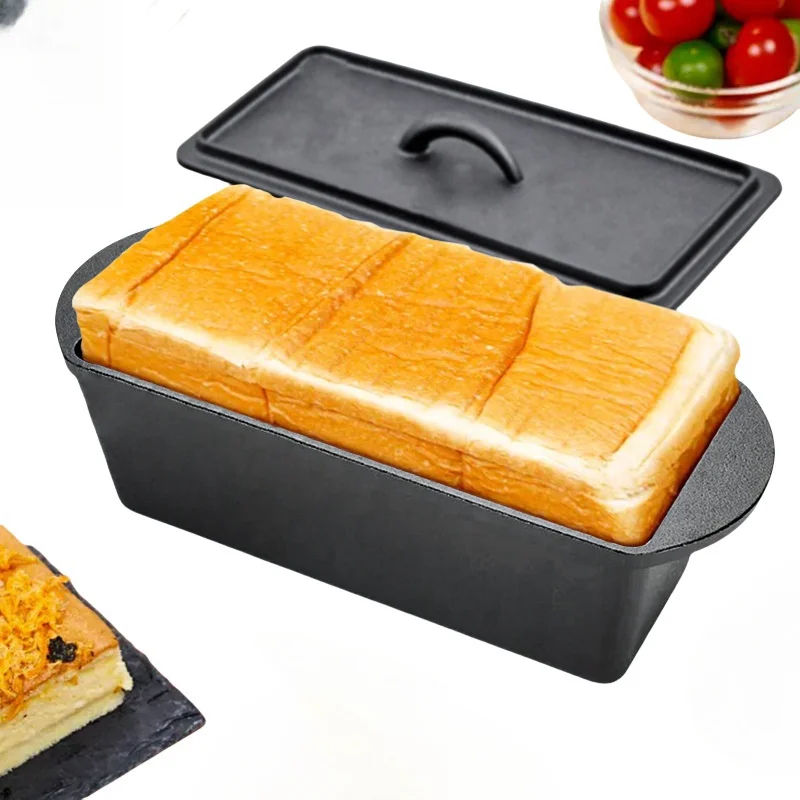 

Household iron baking pan Binaural barbecue pan Bread baking tin with lid