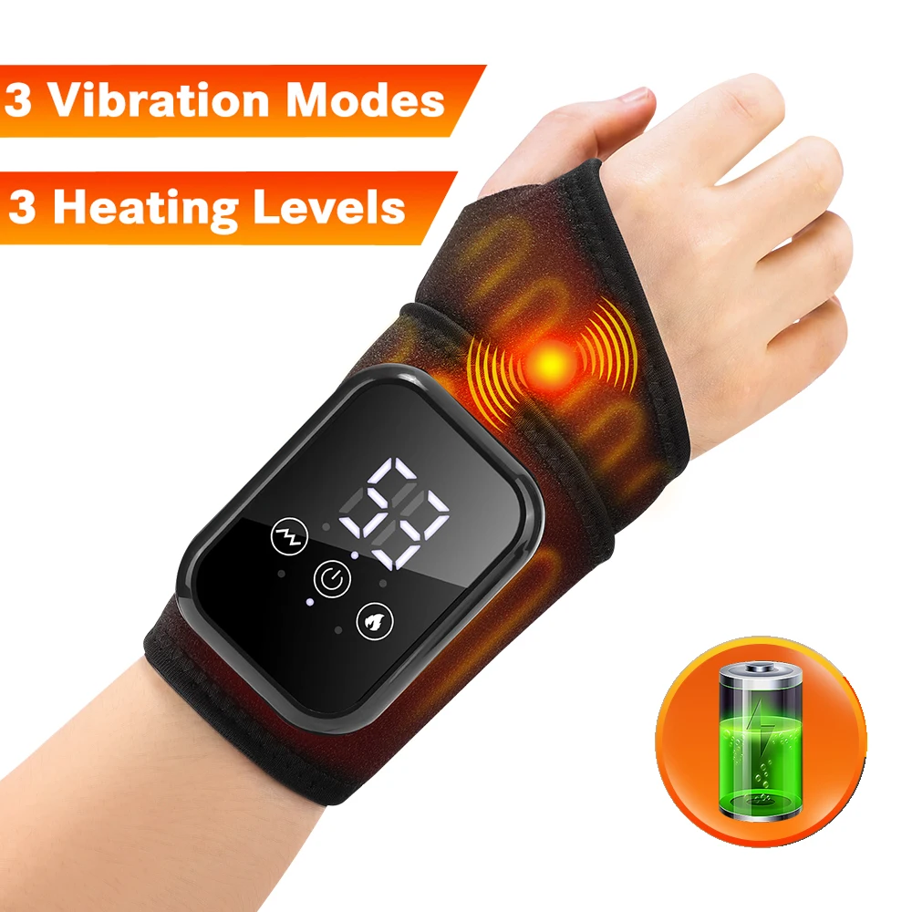 

Electric Wrist Protector Hand Wrist Massager Hot Compress Vibration Wrist Support Brace Muscle Relaxation Wristband cpap