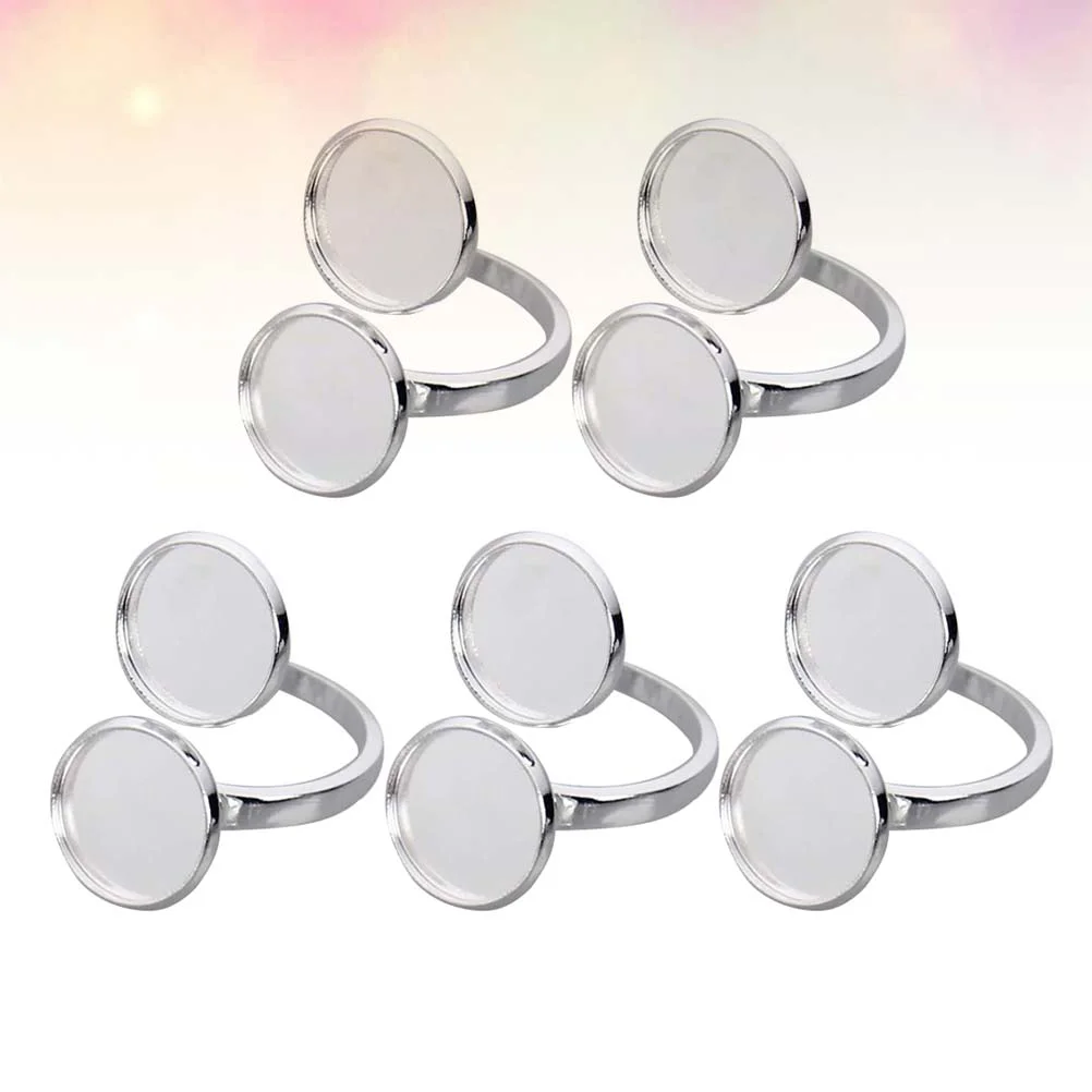 5 PCS Ring Base Stainless Steel Adjustable Holder Compact Portable Jewelry Tray