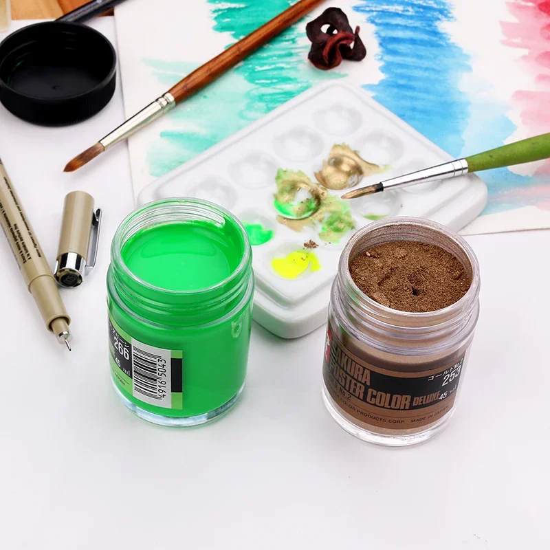 1 Bottle Sakura Poster Color 30ml/45ml Degumming Pigment Gouache Paint Artist Painting Supplies Multi-color Optional