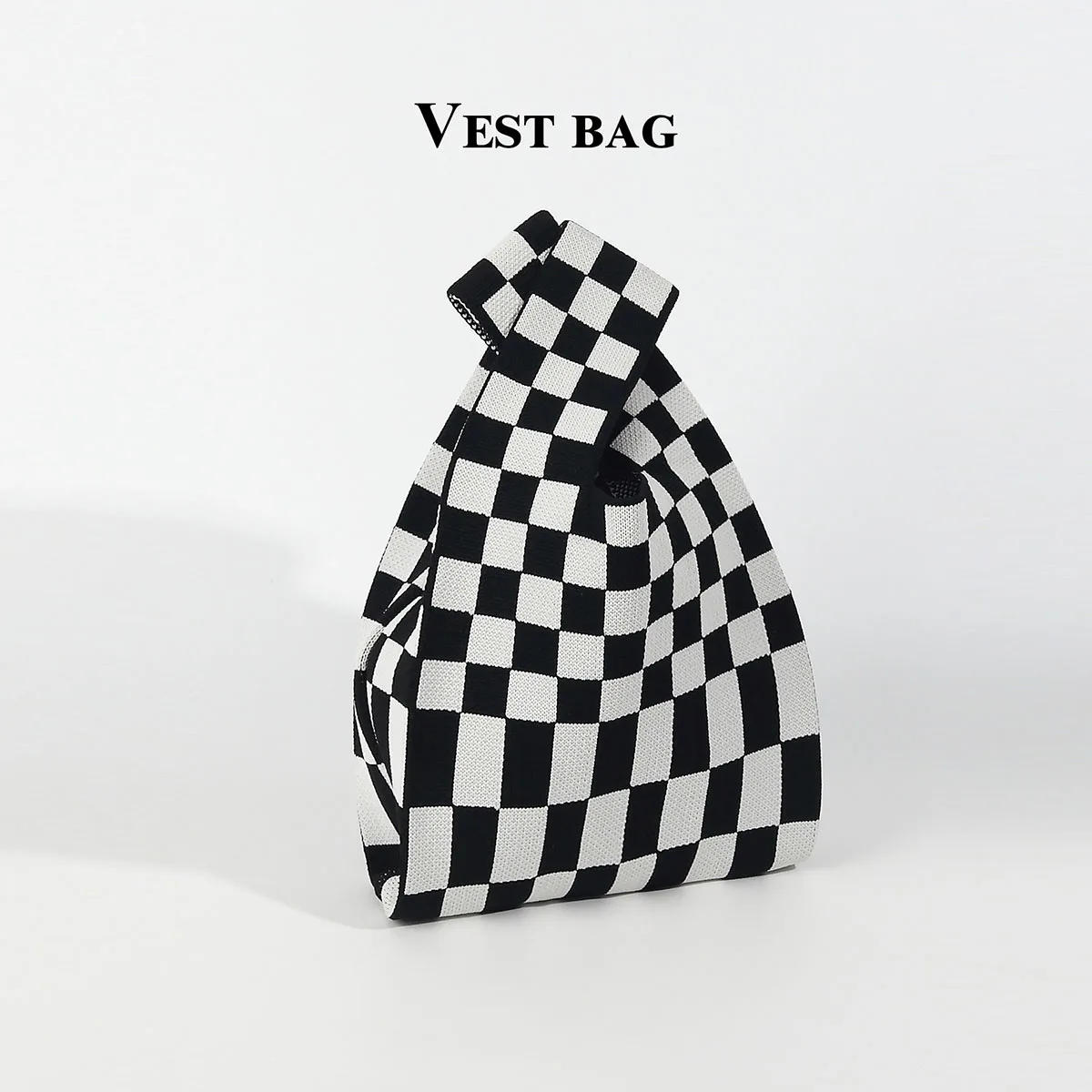 1 Piece of Retro Simple and Stylish Patterned Knit Bag, Open-Top Design, Large Capacity, Can Hold Mobile Phones, Books, Water Bottles, Cosmetics, Suitable for Women for Commuting, Shopping, Photography, Travel, Vacation, and Daily Use, Durable and Foldable Knit Fabric
