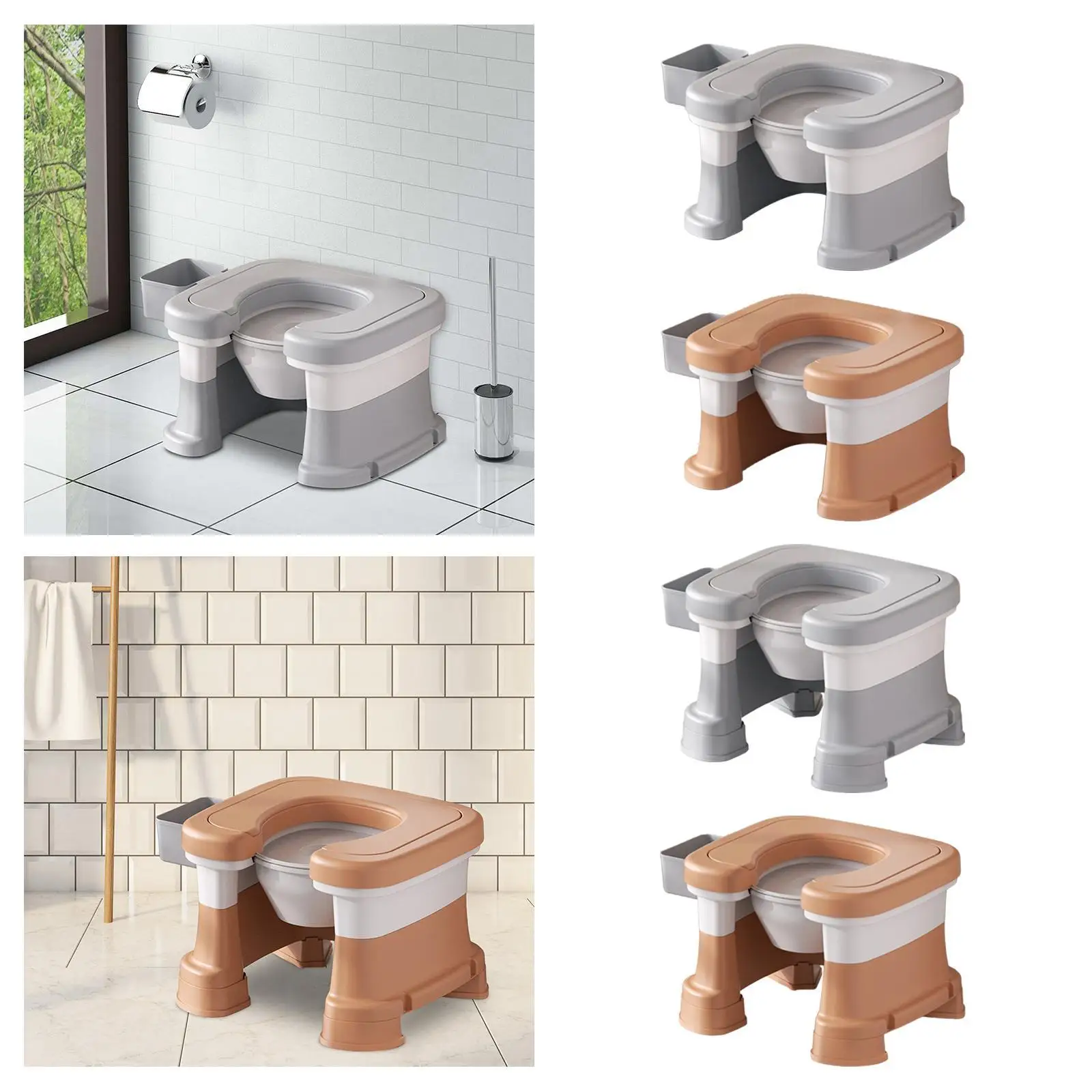 

Bathroom Squating Toilet Chair Raised Toilet Seat Portable Lightweight Toilet
