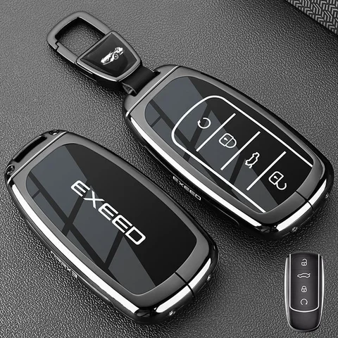 Чехол для автомобильного ключа из цинкового сплава для Chery EXEED RX SUV, чехол с дистанционным управлением, брелок, кольцо, держатель, брелок, аксессуары для интерьера