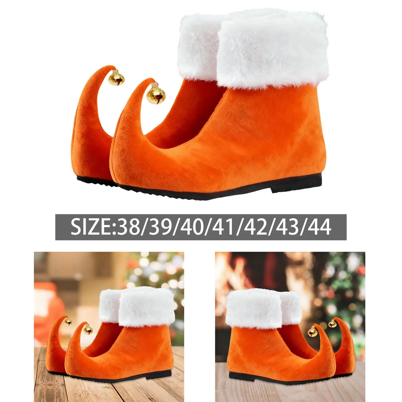 

Christmas Character Shoes with Bells for Holiday Events Multipurpose Comfortable Accessories Orange Xmas Movie Inspired Boots