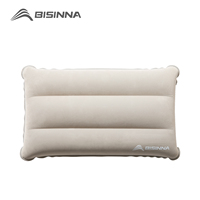 BISINNA Inflatable Pillow,Portable Camping Neck Pillow,Compressible Folding Flocking Air Cushion for Sleeping Travel Hiking