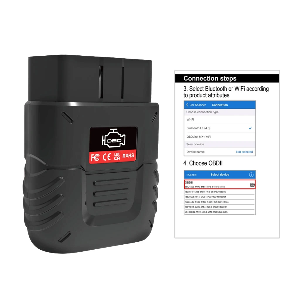 Bluetooth-Compatible 4.0 Car Diagnostic Tool OBD2 Scanner Auto Scan Tool OBDII Code Reader for IOS Android PC ELM 327 Scanner