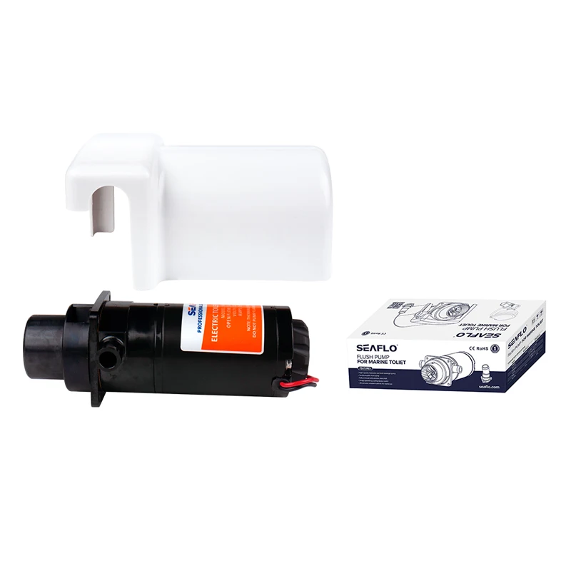 12V 24V Horizontal Toilet Mashing Sewage Flushing Pump Equipped with Electric Flushing Pump Flexible Impeller Open Flow 18.9LPM