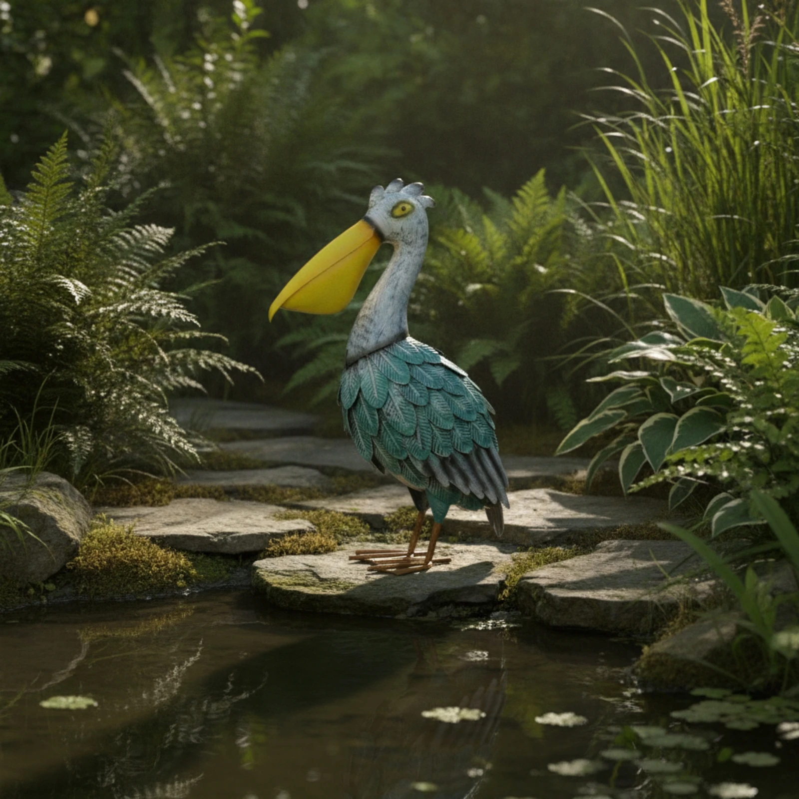 Waterbird Statue Statue Outdoor Waterbird Statue Figurine Decorative Realistic for Bird Lovers, Pond, Patio