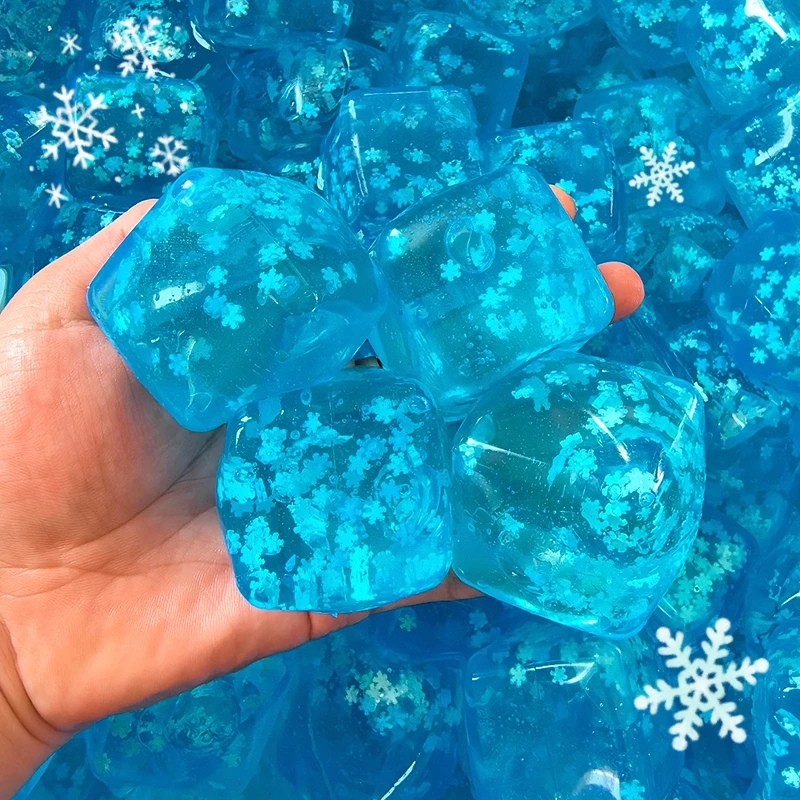 Boule anti-Stress Cube de glace Squishy flocons de neige Cube jouets à presser soulagement du Stress Fidgets jouets Anti-stress drôle Squishy Tabas autisme cadeau