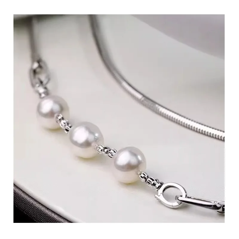 

Baroque Imitation Pearl Extension Chain Necklace Universal Double Open Buckle Pearl Extension Chain Versatile High-end Accessori