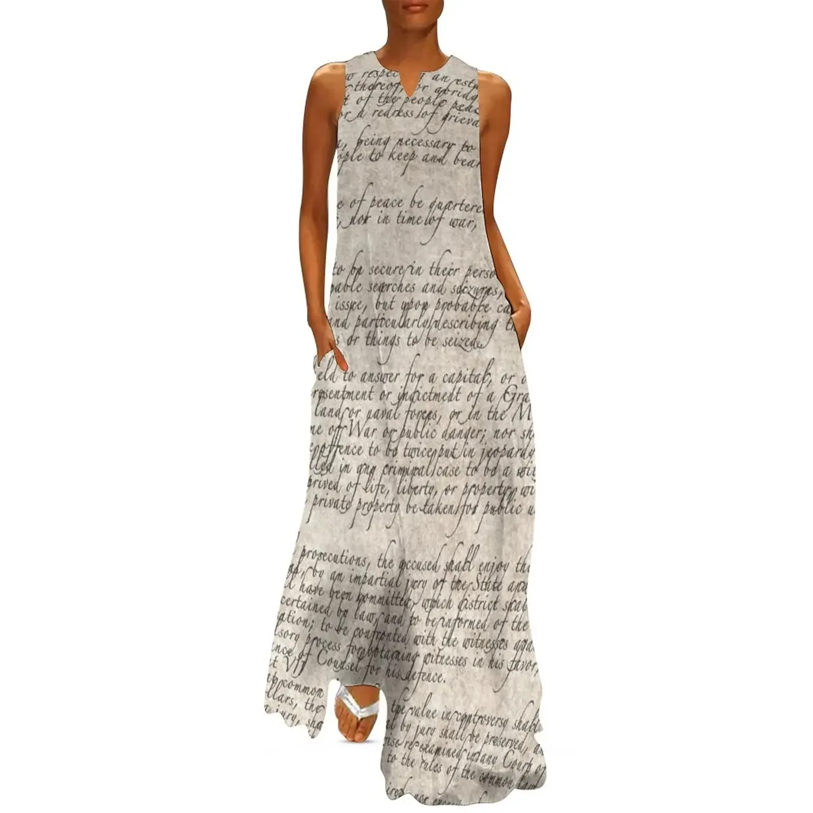 

US Constitution The Bill of Rights on parchment paper Long Dress dresses for woman 2025 summer dresses Women long dress Dress