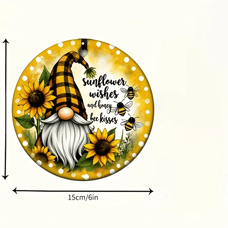 2D plane, 1 wooden printed plane design featuring a sunflower wish and a bee kissing and nuzzling decoration flowerzyc