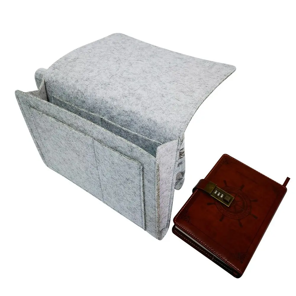 Felt Bedside Storage Bag Bedside Hanging Bags Sofa TV Remote Control Storage Organizer Bed Holder Pockets