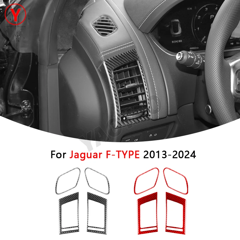 

For Jaguar F-type 2013-2024 Carbon Fiber Car Interior Instrument Air Outlet And Side Air Vent Panel Cover Trim Sticker