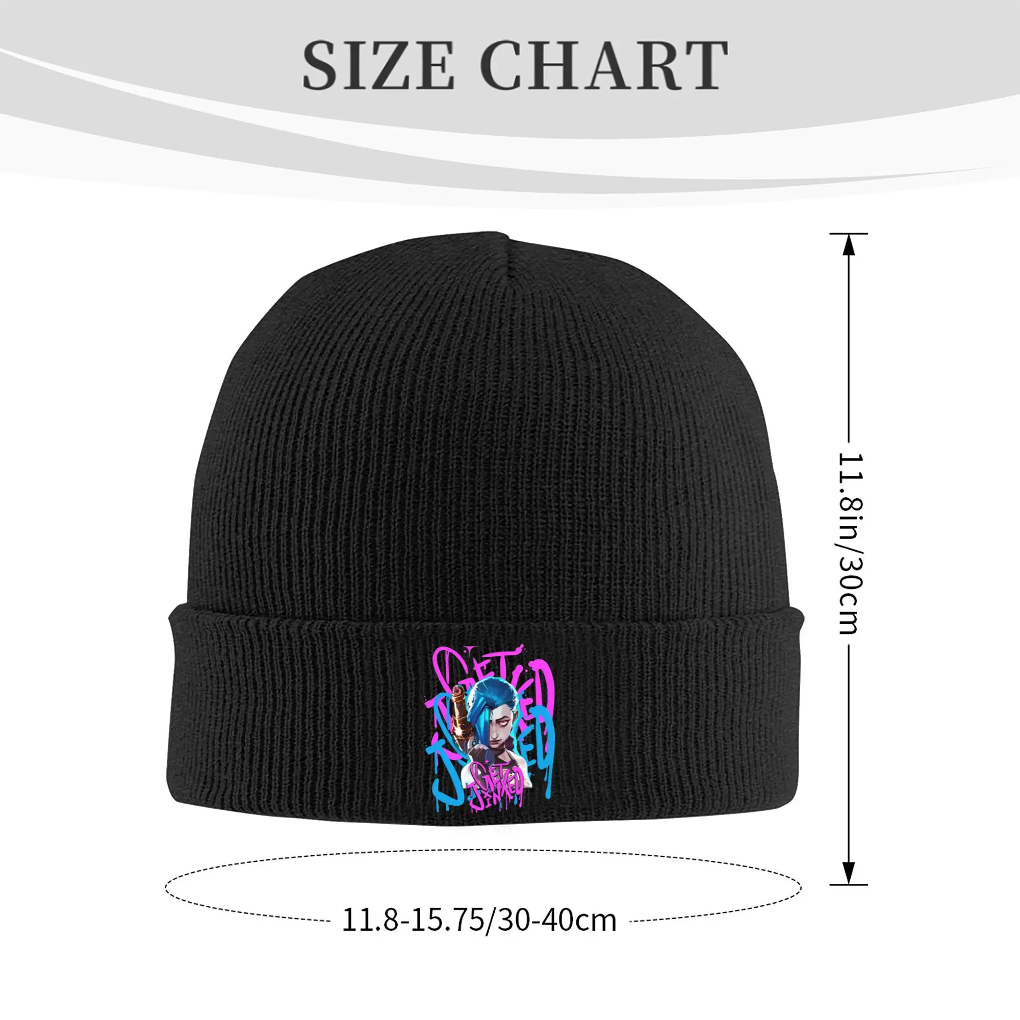 Jinx Anime Arcane Chaos is my Calling Knitted Caps for Women Men Beanie Winter Hats Acrylic  Warm Melon Cap