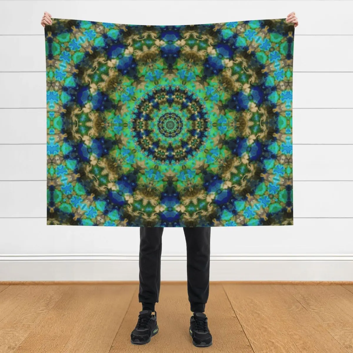 

Green Blue Mandala Throw Blanket Extra Large Throw Multi-Purpose Blankets For Sofas Blankets