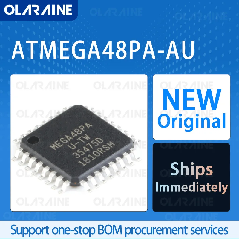 1/5/10Pcs ATMEGA48PA-AU TQFP-32 8-bit microcontroller -MCU RoHS Core AVR Data RAM 512 B 23 I/O Voltage 5.5 V