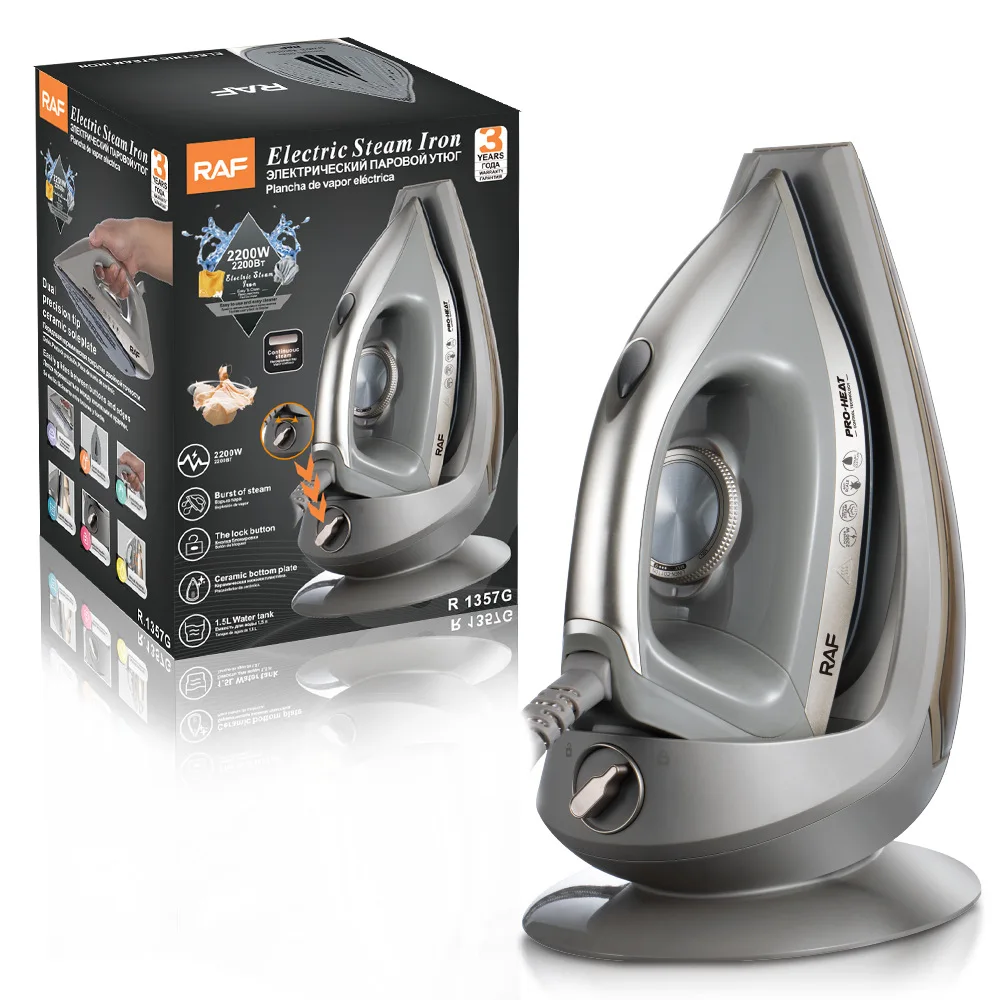 Household Handheld Portable Electric Iron Non Stick Ceramic Base  Five Level Temperature Regulating Electric Steam Iron