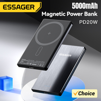 Essager PD 20W Magnetic Wireless Charging Bank 5000mAh External Battery Charger For iPhone 15 14 13 Pro Max Thin Charging Bank