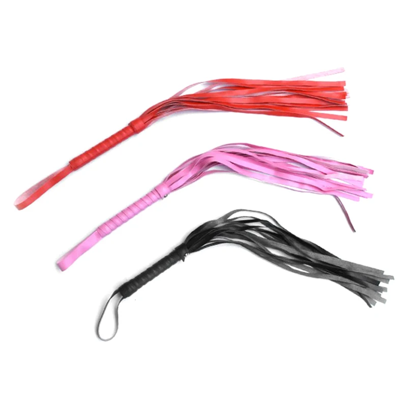 High Quality Pu Leather Pimp Whip Racing Riding Crop Party Flogger Hand Cuffs Queen Colourful Horse Riding Whip