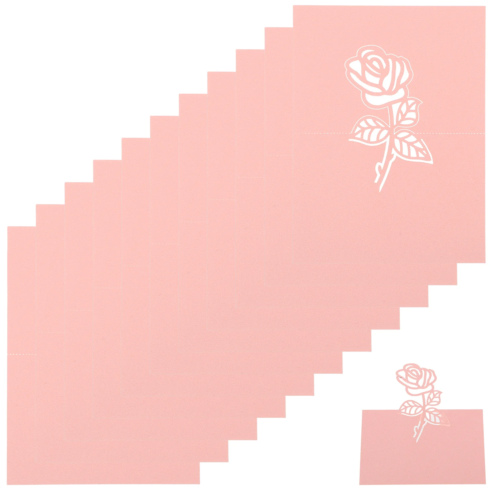 

50Pcs Rose Flower Wedding Place Cards Pearl Pink Elegant Floral Table Name Cards Seating Reception Guest Name Tags