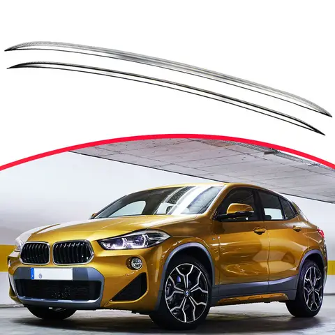 2PCS Fit Für BMW X2 F39 2018-2023 Auto Dach Rack Zubehör Dach Schiene Gepäck Rack Träger Schwarz legierung