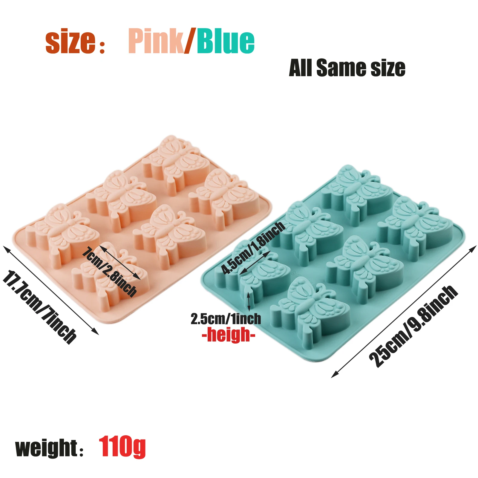 Pink/Blue 6-Hole Butterfly Sil - Soap Making Jelly ulasan dan harga