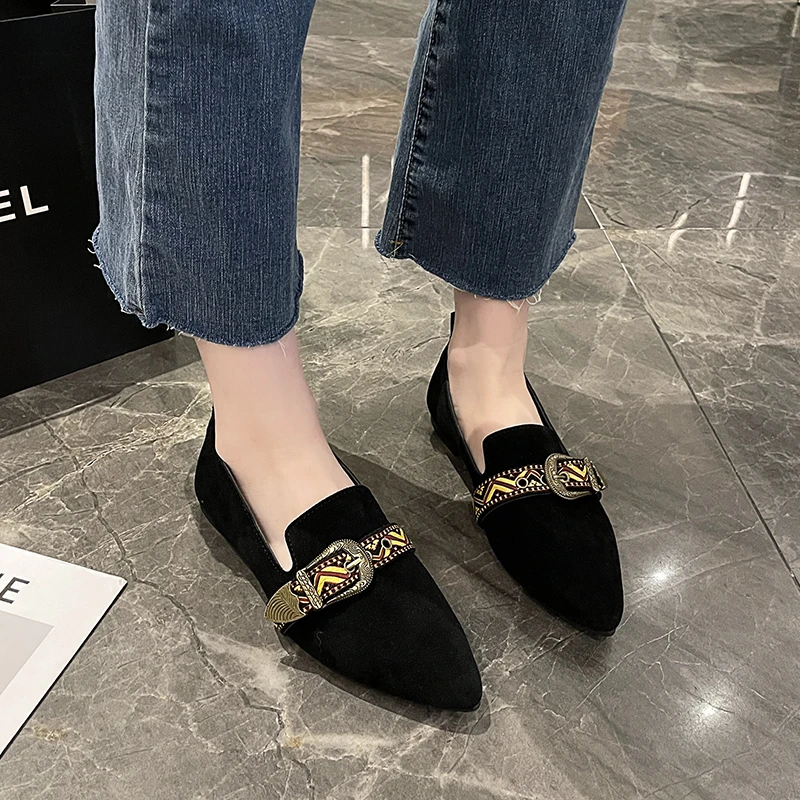 Women Casual Shoes Slip-on Comfortable Flat Luxury Designer Pointed Toe Fashion Cheap Products and