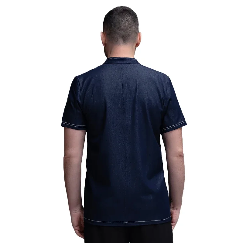 調理ジャケット半袖シェフ制服ベーカー作業服ウェイターレストランホテル服シェフシャツ男性用クックコート