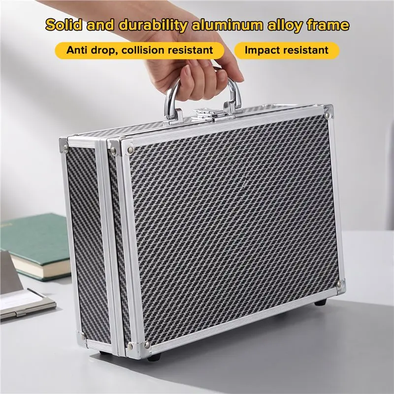 Carbon Fiber Tool Box Aluminum Tool Case Suitcase Equipment Hard Carry Bag Instrument Hard Case Portable Toolbox Easy To Use A view 4